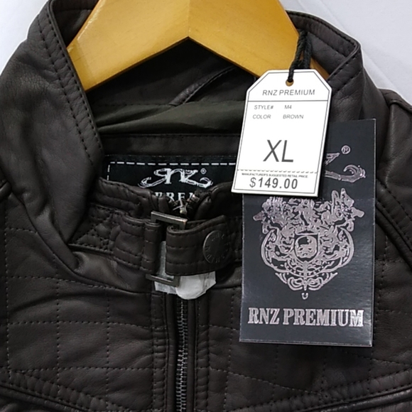 Faux Leather Jacket Brown - Picture 3 of 4